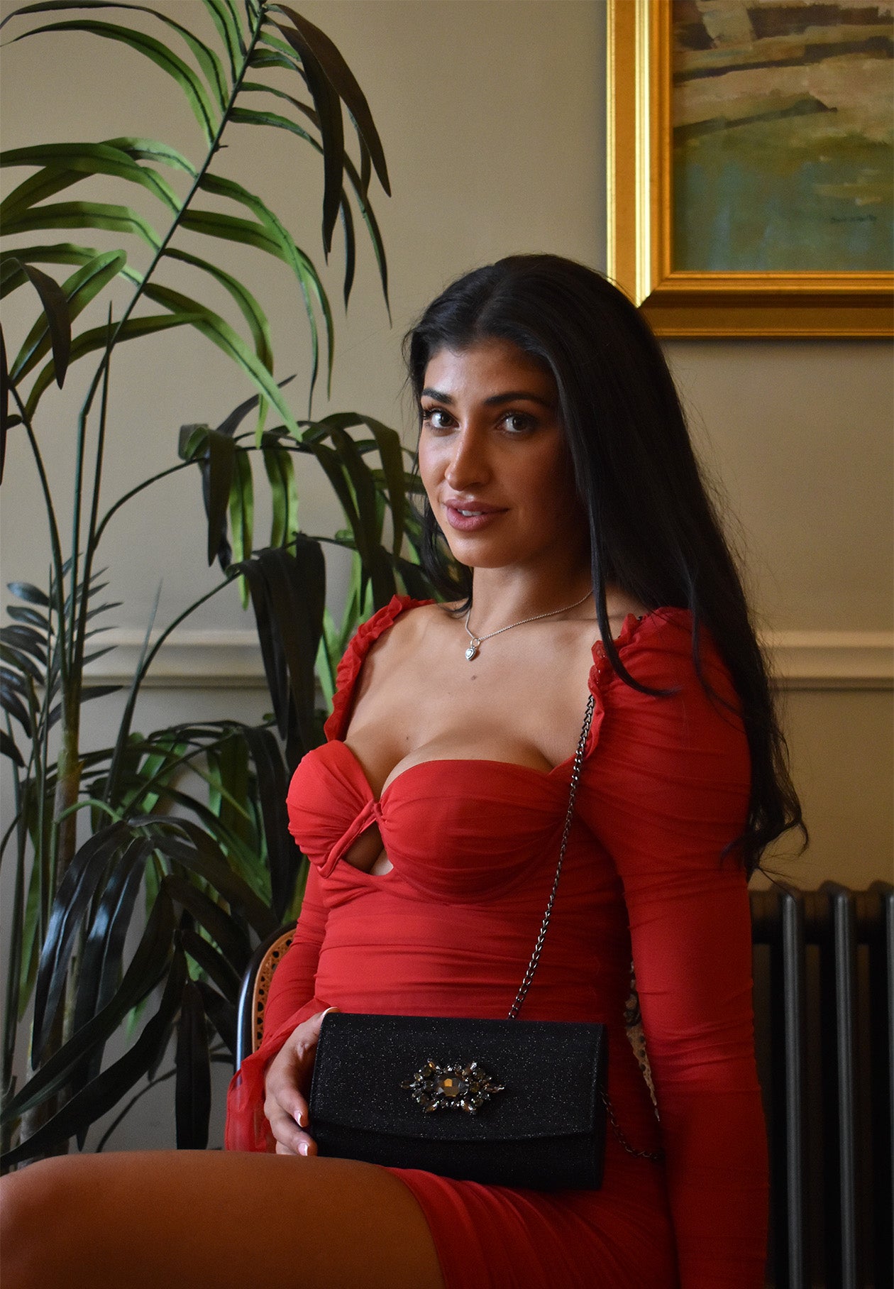 Gracie Clutch Bag With Diamante Detail