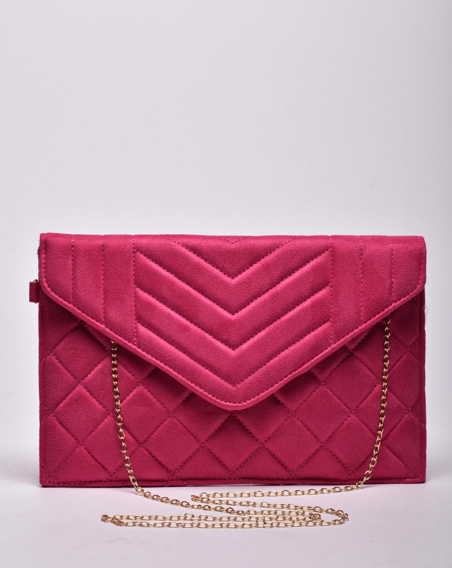 Hallie Quilted Large Envelope Suedette Bag