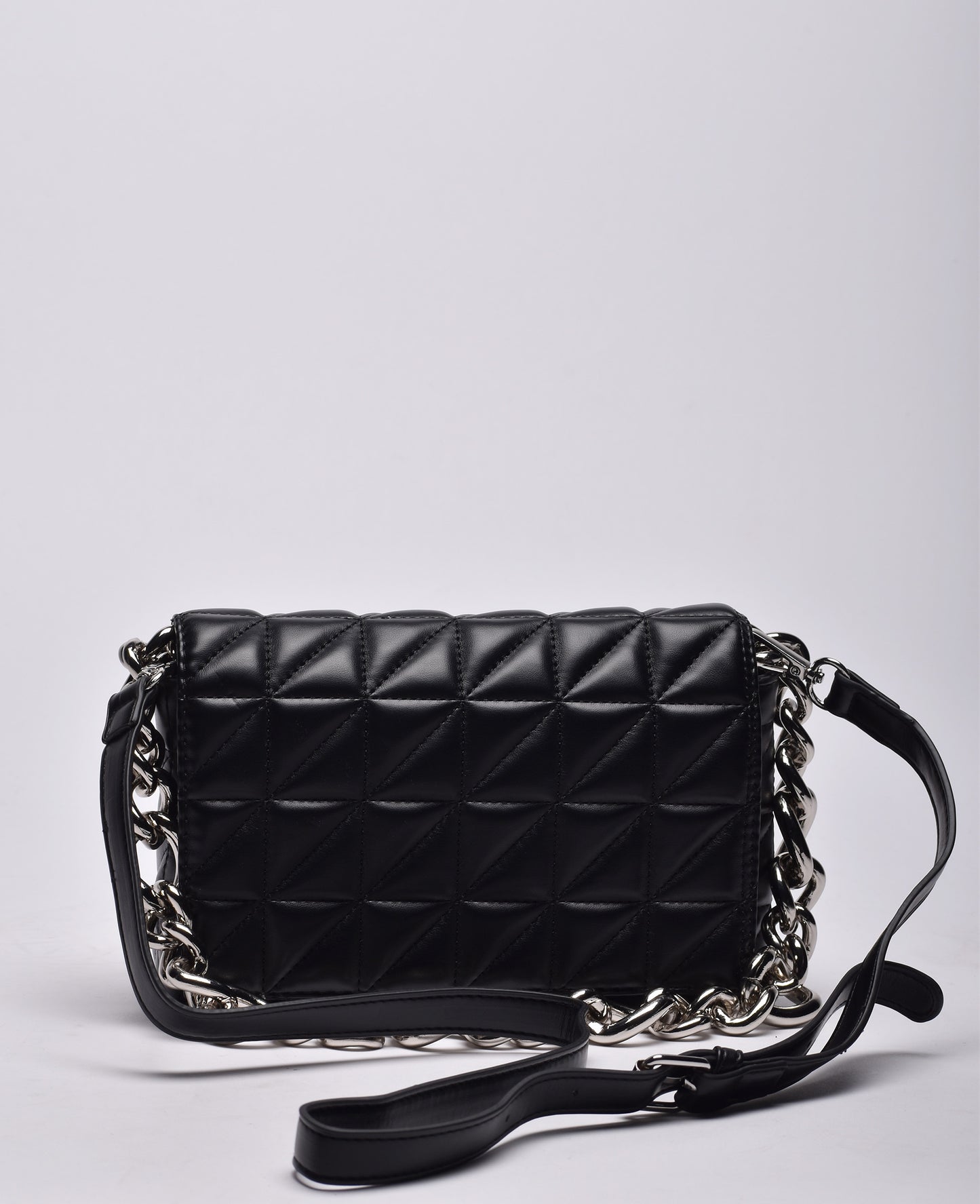 Harper Large Quilted Metal Chain Shoulder Bag