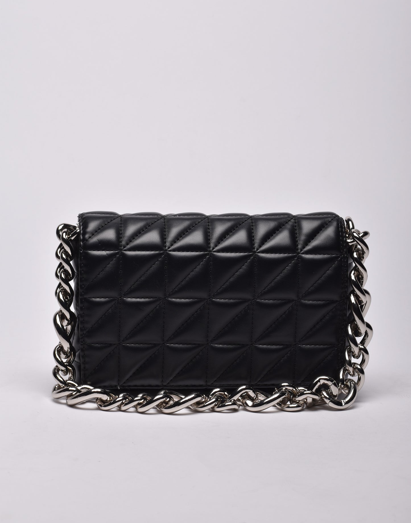 Harper Large Quilted Metal Chain Shoulder Bag